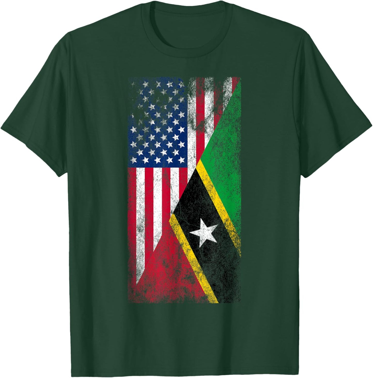 USA & St Kitts and Nevis Flags - American Kittian T-Shirt - T-Shirt | Forest