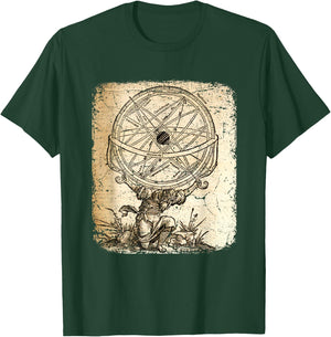 Vintage Atlas Greek God mythology Titan God History Art T-Shirt - T-Shirt | Forest
