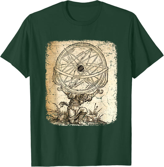 Vintage Atlas Greek God mythology Titan God History Art T-Shirt - T-Shirt | Forest