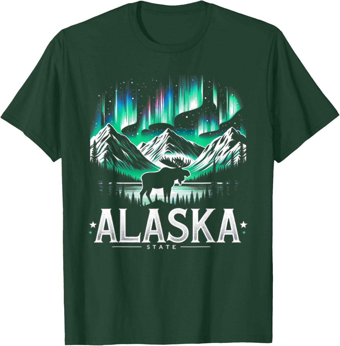 Alaska Day The Last Frontier Alaska Mountain Moose Souvenir T-Shirt - T-Shirt | Forest