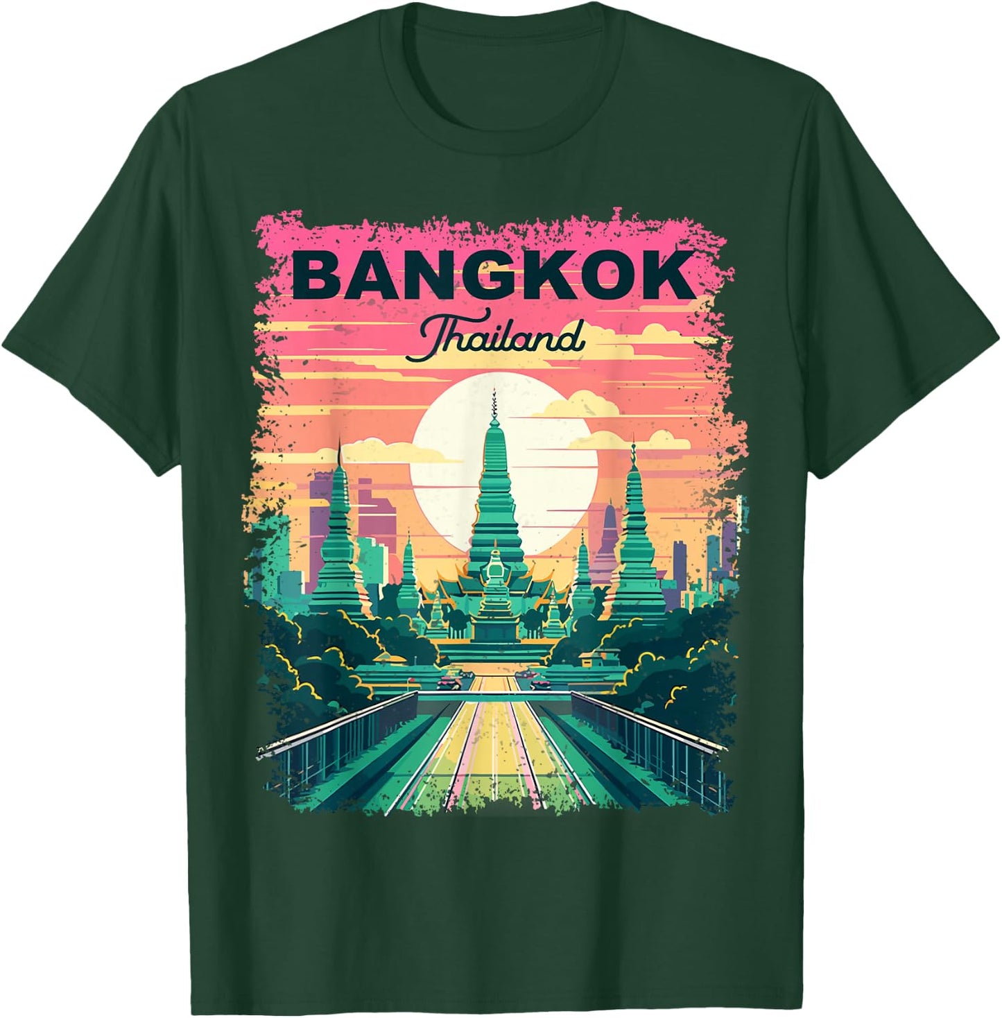 Bangkok Thailand Vintage Retro T-Shirt - T-Shirt | Forest