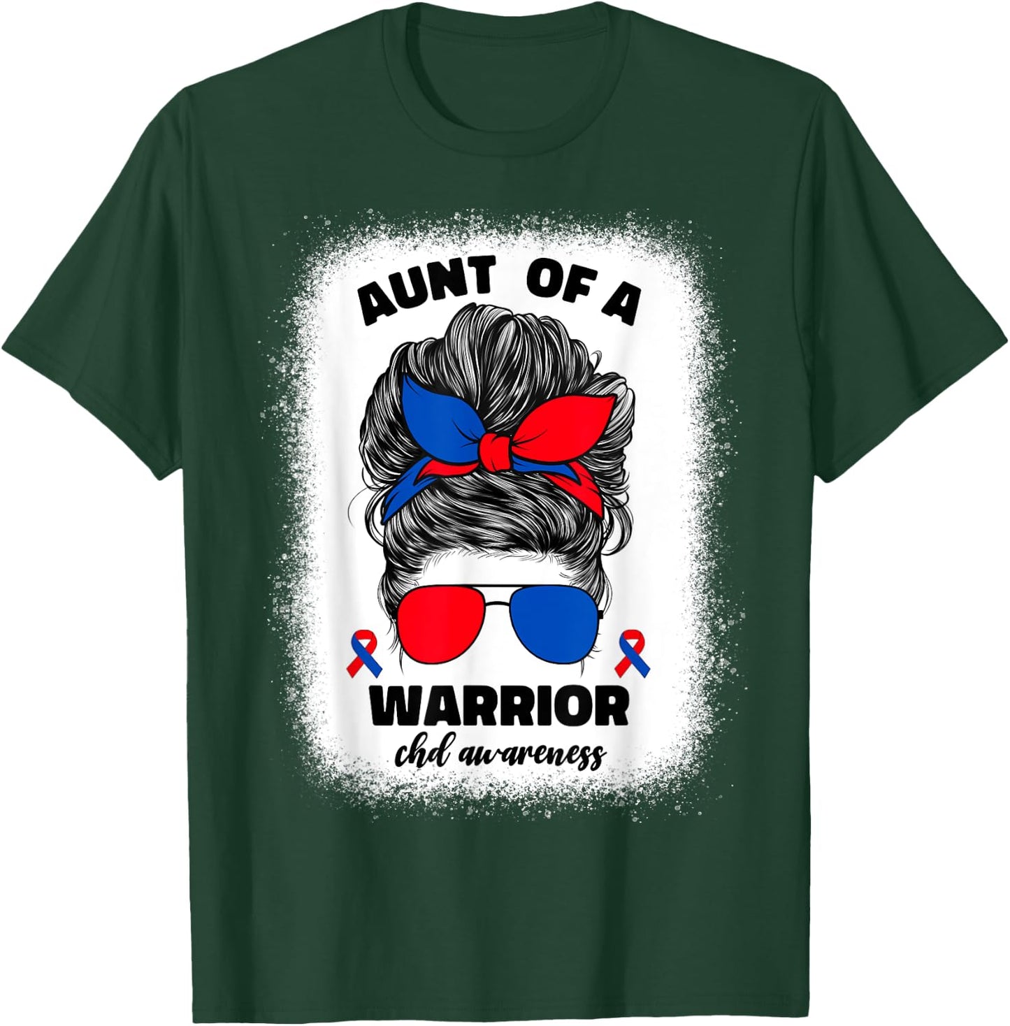 Aunt of a Warrior CHD Congenital Heart Defect Awareness Aunt T-Shirt - T-Shirt | Forest