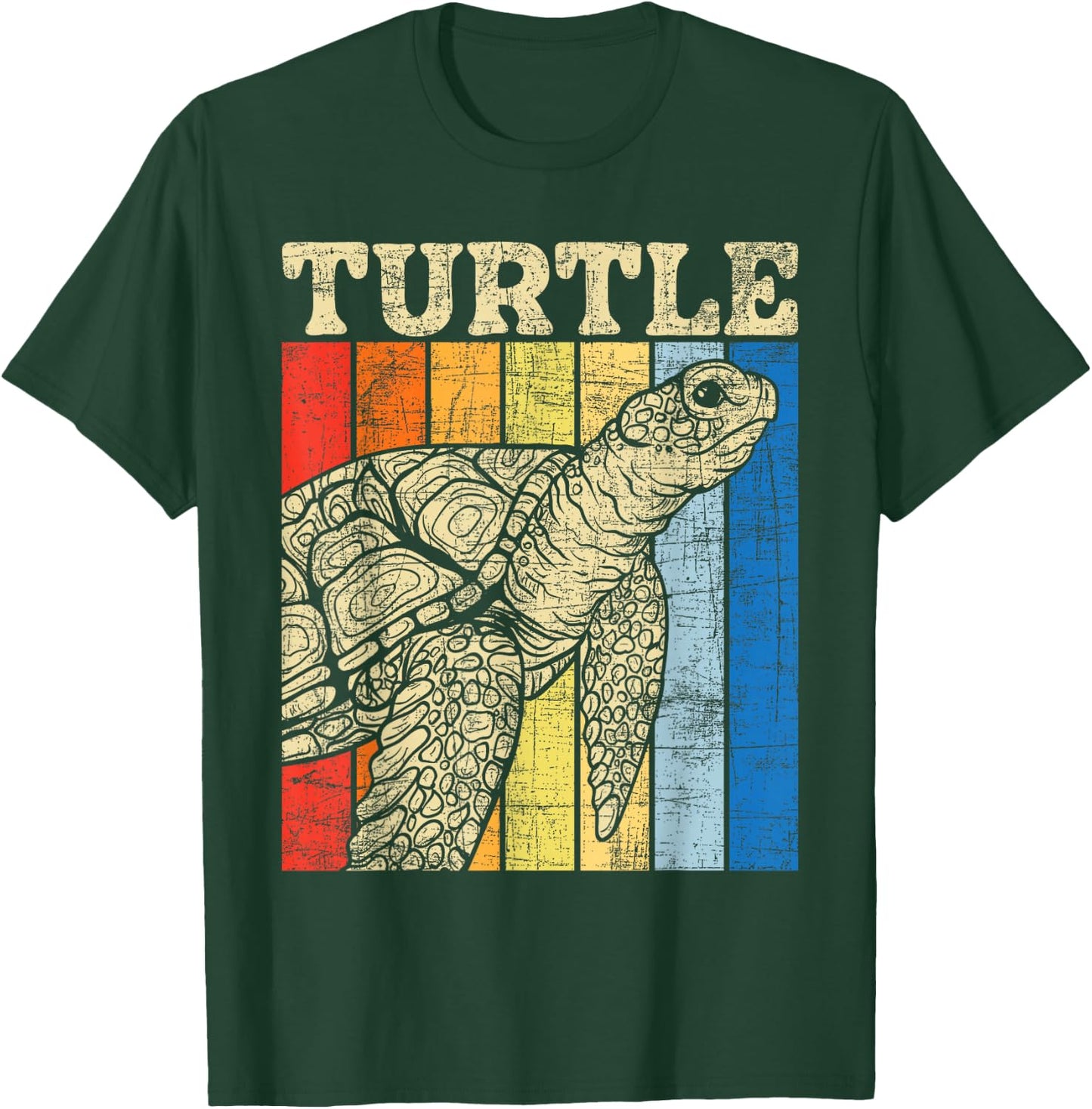Turtle - Retro Vintage Ocean Sea Animal Wildlife Zookeeper T-Shirt - T-Shirt | Forest
