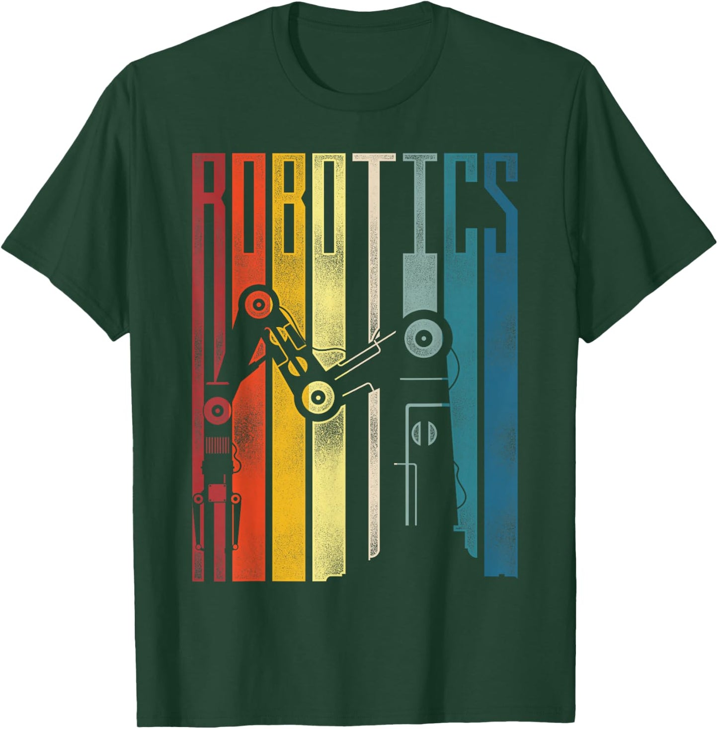 Robot Robotics Engineer Retro Vintage Robotics T-Shirt - T-Shirt | Forest
