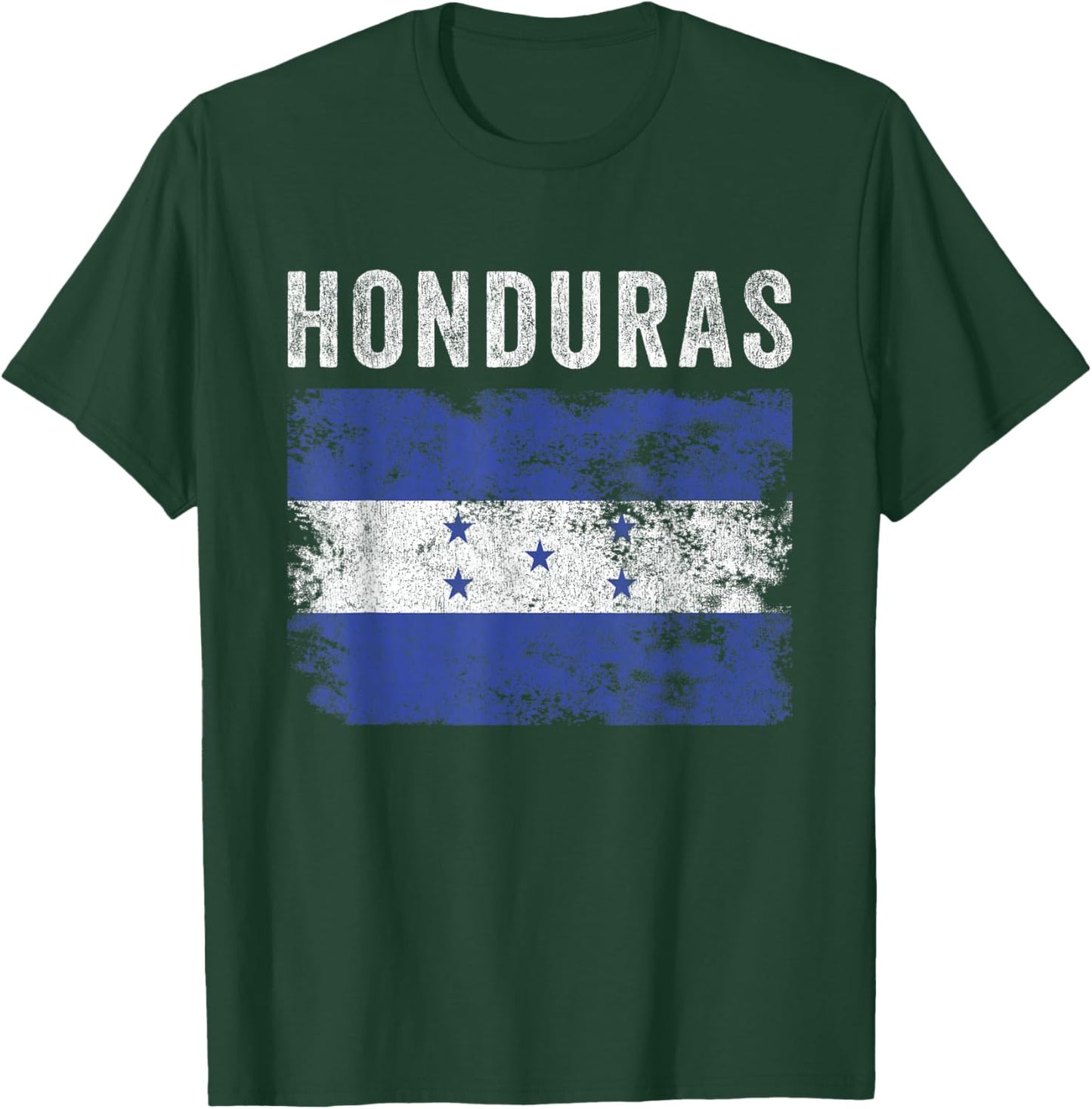 Honduras Flag Distressed - Men Women Kids - Honduran Flag T-Shirt - T-Shirt | Forest