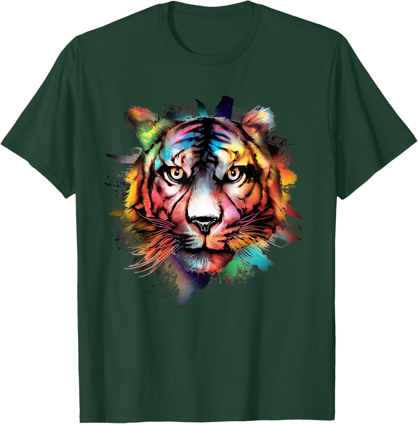 Tiger colourful animal lovers, animals, tigers T-Shirt - T-Shirt | Forest