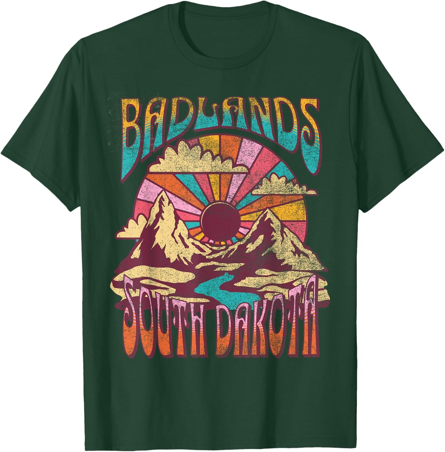 Badlands South Dakota Nature Hiking Mountains Outdoors T-Shirt - T-Shirt | Forest
