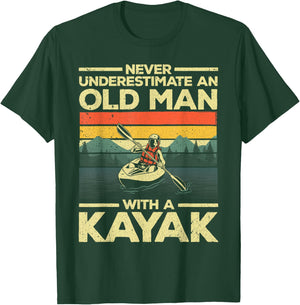 Funny Kayaking Design Grandpa Kayaker Kayak Lovers T-Shirt - T-Shirt | Forest