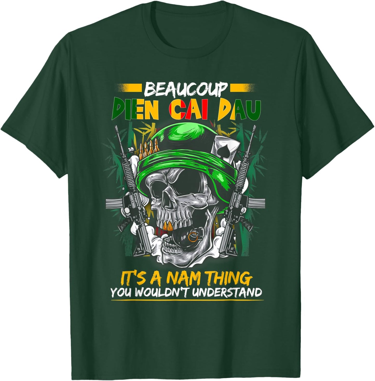 Beaucoup Dien Cai Dau Vietnam Veteran Grandpa Veteran's Day T-Shirt - T-Shirt | Forest