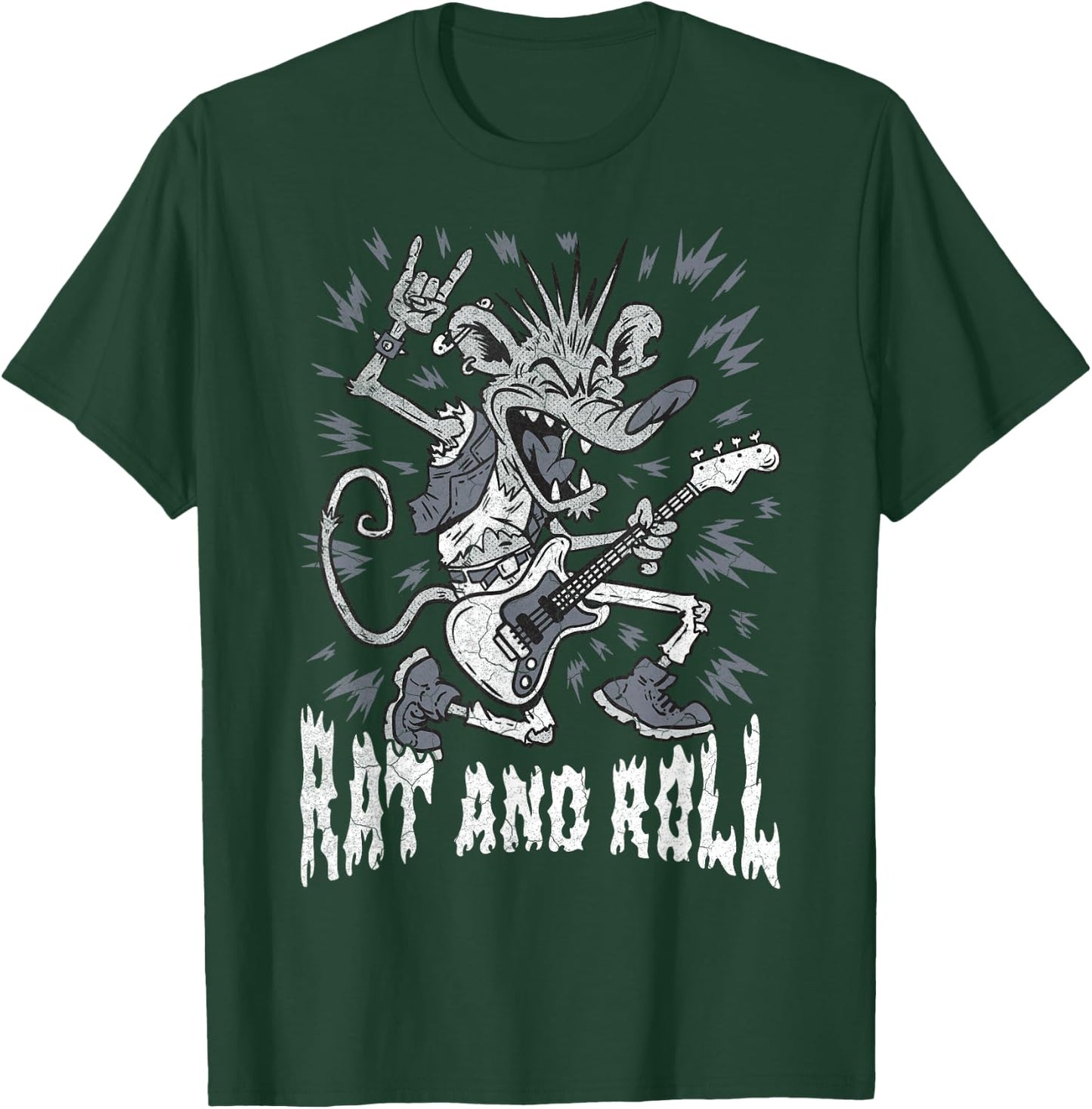 Rock and Roll Rat and Roll Vintage ROCK Music Rat T-Shirt - T-Shirt | Forest