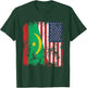 Mauritania USA Flag Distressed - Half American Women Kids Men T-Shirt - T-Shirt | Forest
