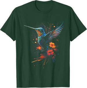 Hummingbird Flower Bird lover Animal T-Shirt - T-Shirt | Forest