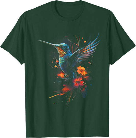 Hummingbird Flower Bird lover Animal T-Shirt - T-Shirt | Forest