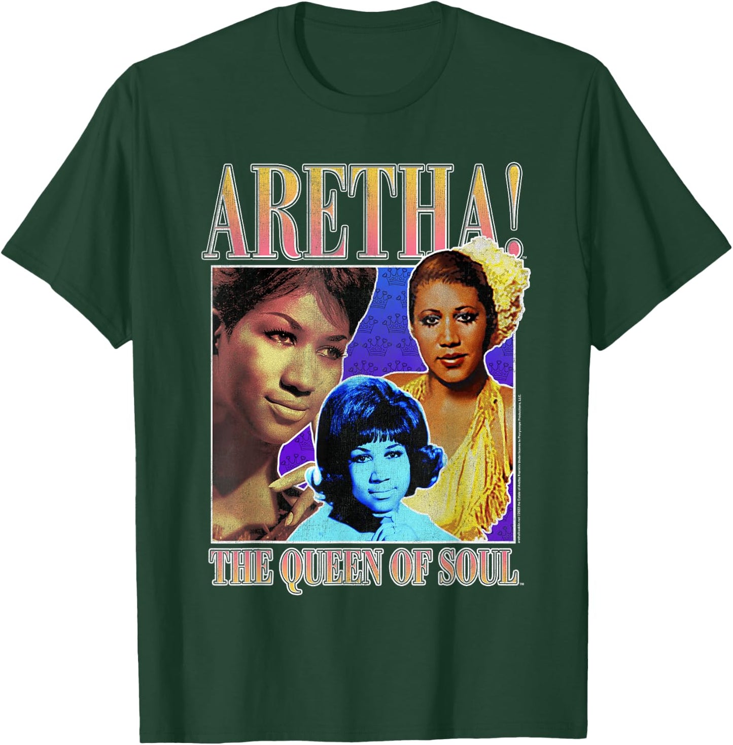Aretha Franklin Triple Queen of Soul T-Shirt - T-Shirt | Forest