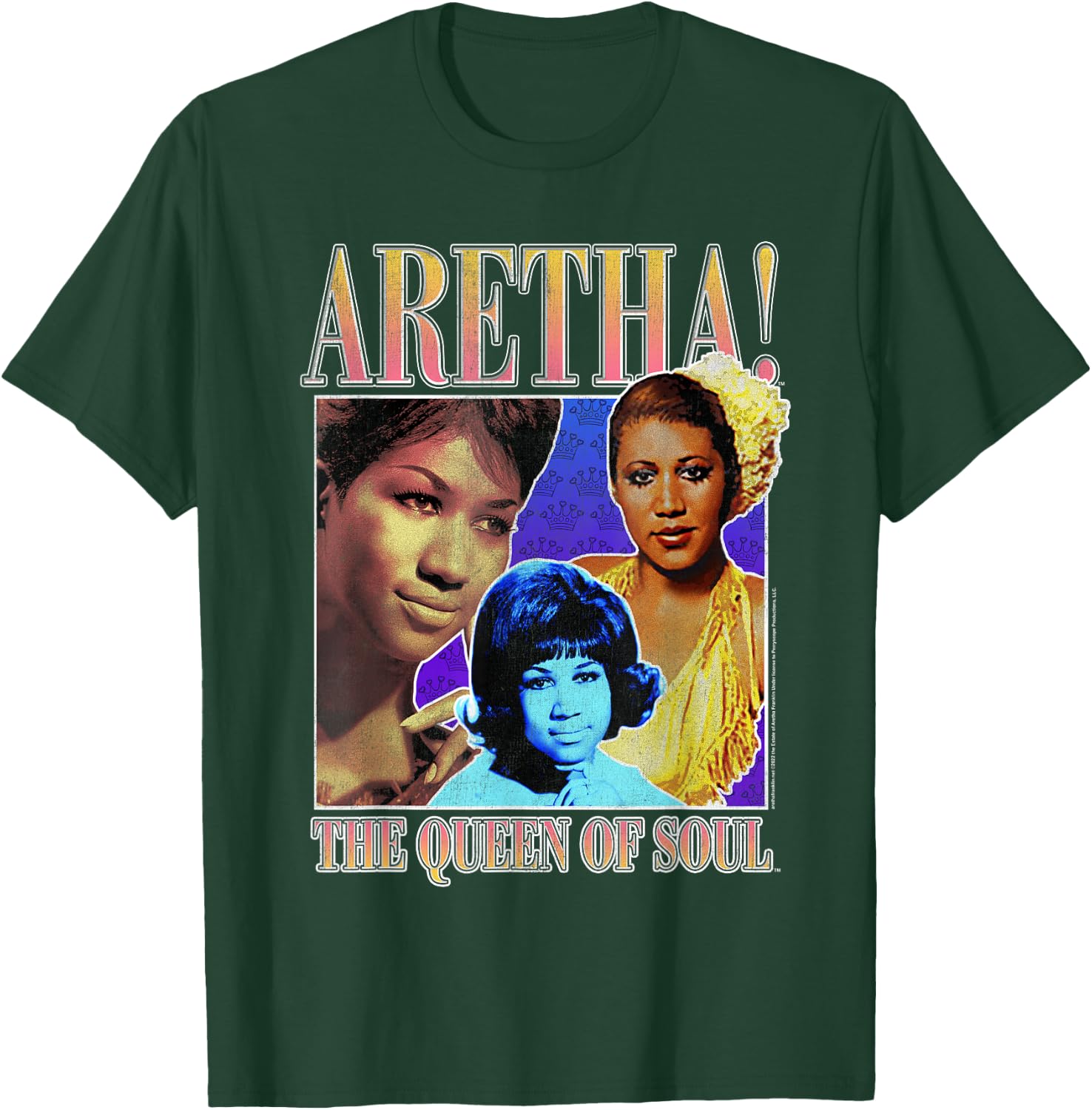 Aretha Franklin Triple Queen of Soul T-Shirt - T-Shirt | Forest