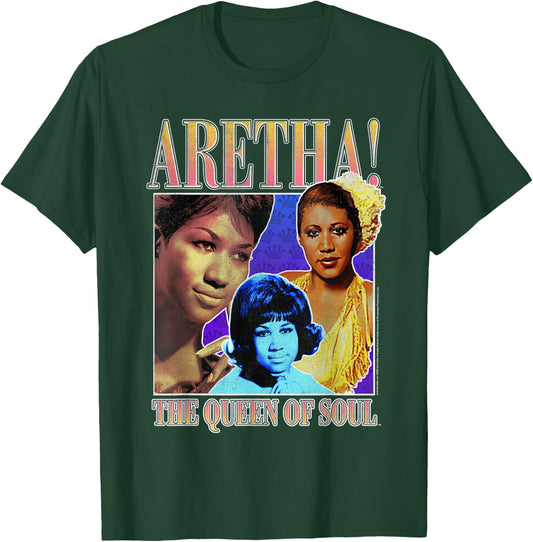 Aretha Franklin Triple Queen of Soul T-Shirt - T-Shirt | Forest