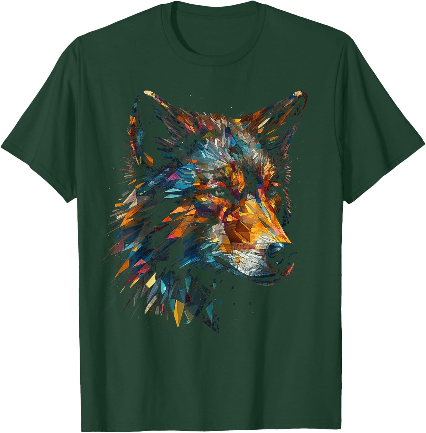 Wolf Polygon Artwork | Animal Motif Wolf T-Shirt - T-Shirt | Forest