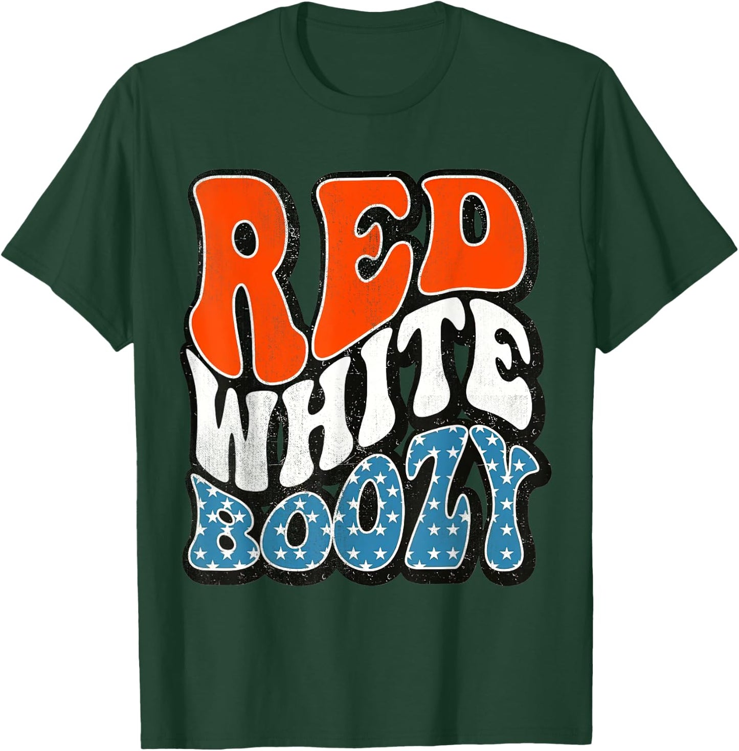 Red White & Boozy Retro, 4th Of July, Patriotic Men T-Shirt - T-Shirt | Forest