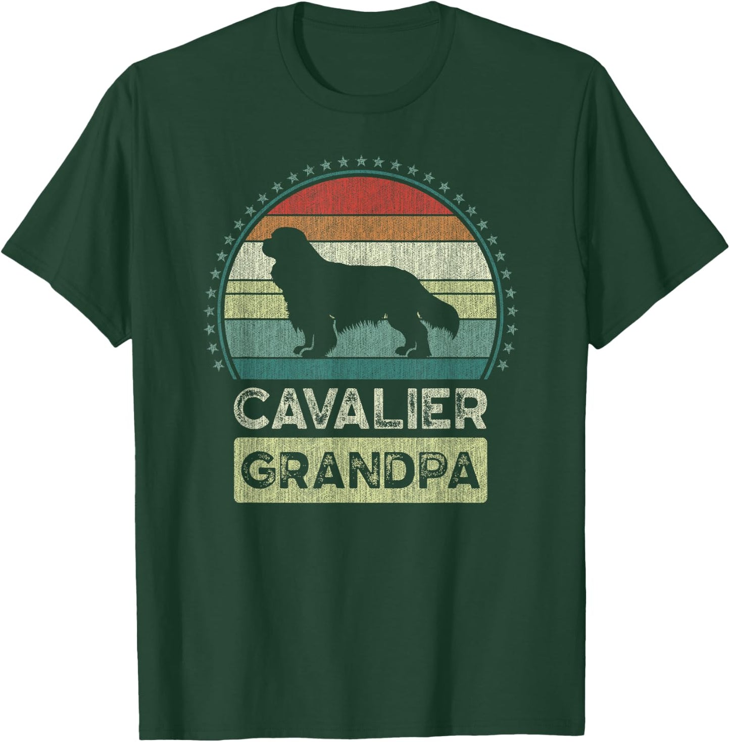 Cavalier Grandpa, Father's Day, King Charles Spaniel Dog T-Shirt - T-Shirt | Forest