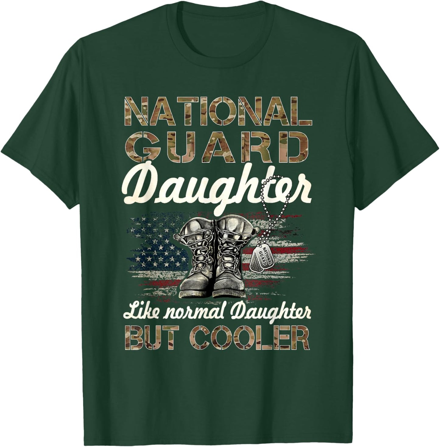 National Guard Daughter Proud Daughter Military Matching T-Shirt - T-Shirt | Forest