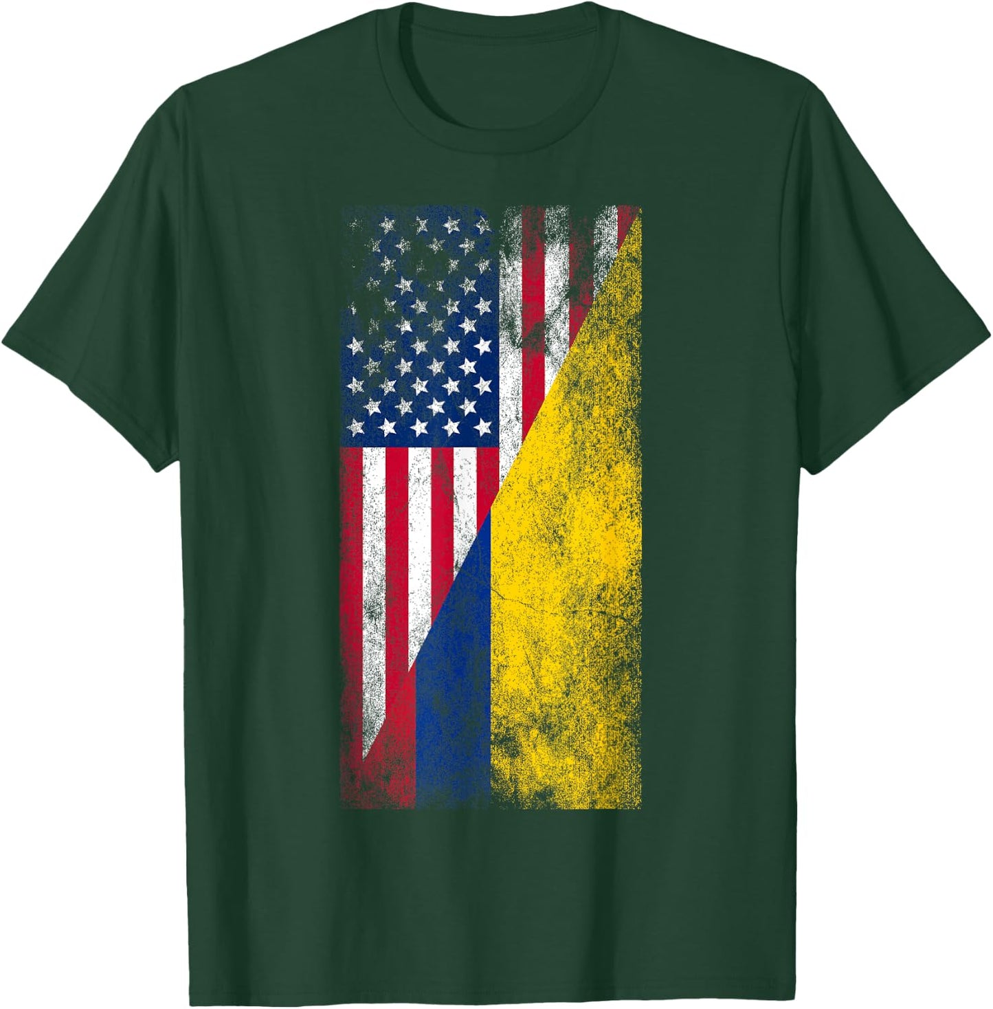 USA & Colombia Flags - United States of America, Colombian T-Shirt - T-Shirt | Forest