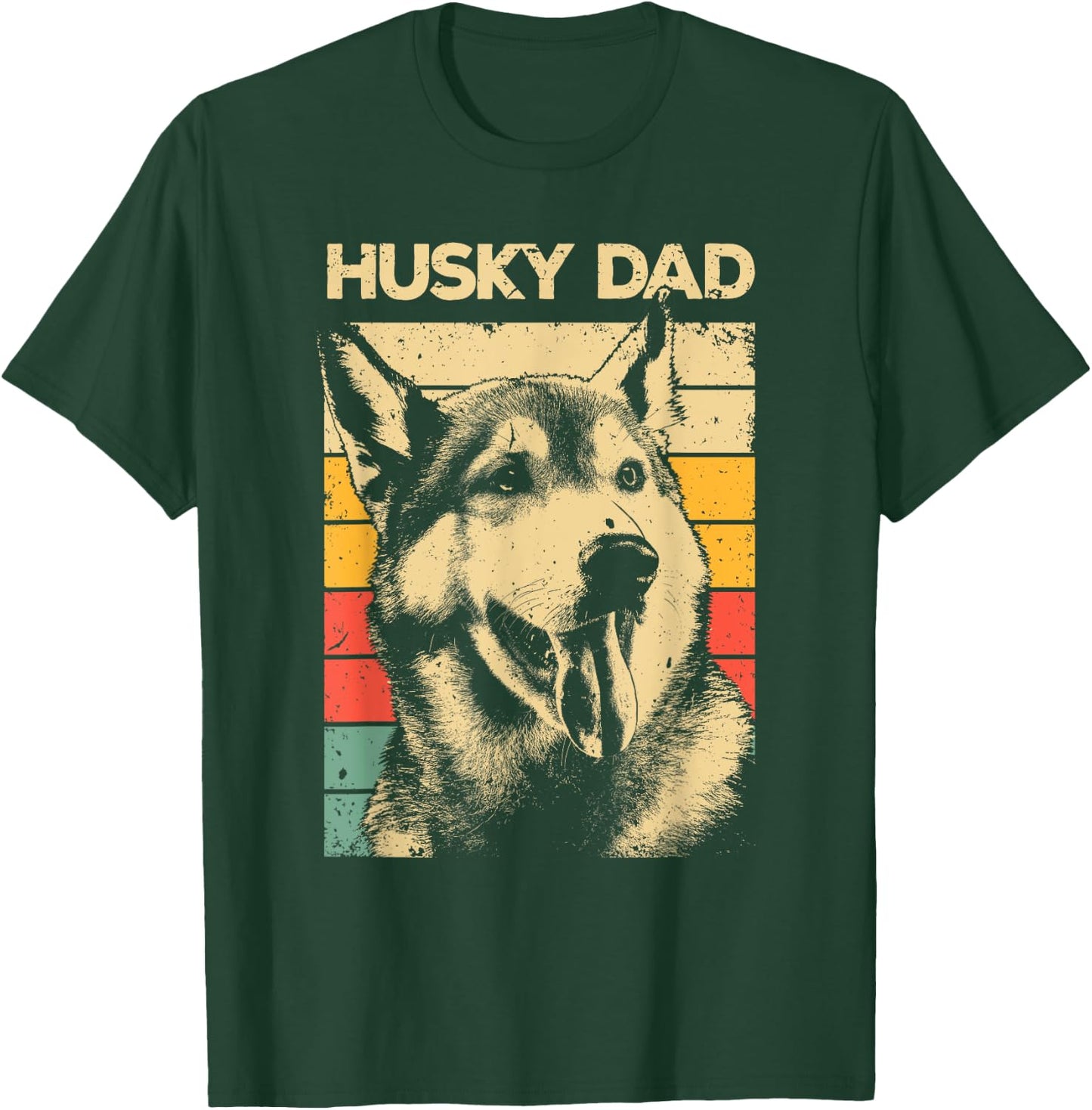 Best Husky Design For Dad Men Siberian Husky Pet Dog Lovers T-Shirt - T-Shirt | Forest