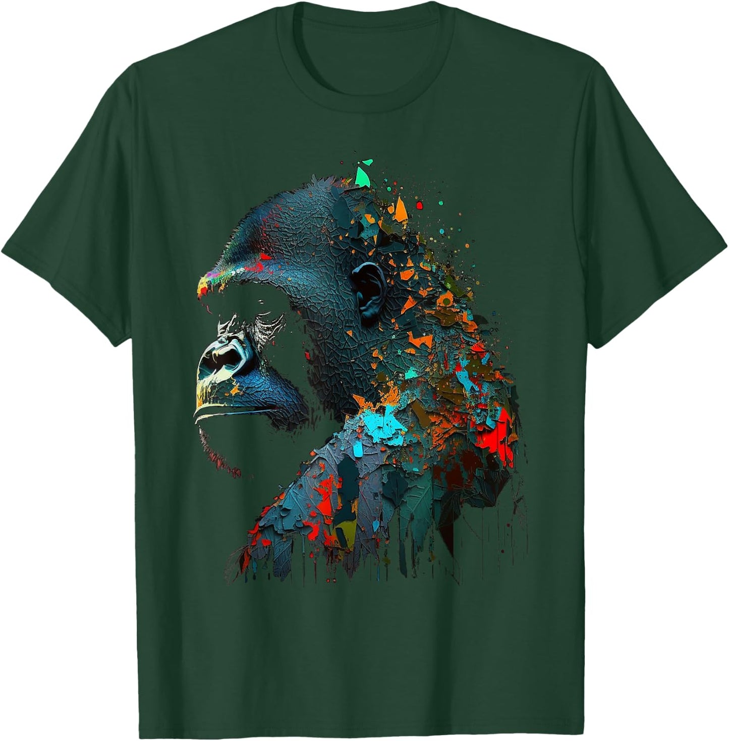 Gorilla Colourful Monkey Art Animal T-Shirt - T-Shirt | Forest