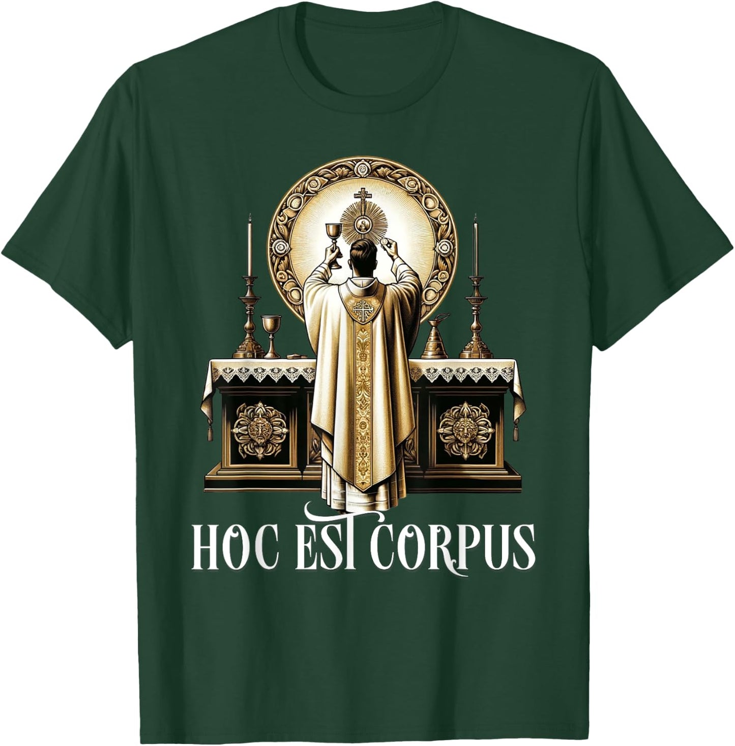 Eucharistic Consecration Traditional Latin Mass Catholic T-Shirt - T-Shirt | Forest