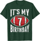 7 Years Old American Football 7th Birthday Boy Retro Style T-Shirt - T-Shirt | Forest