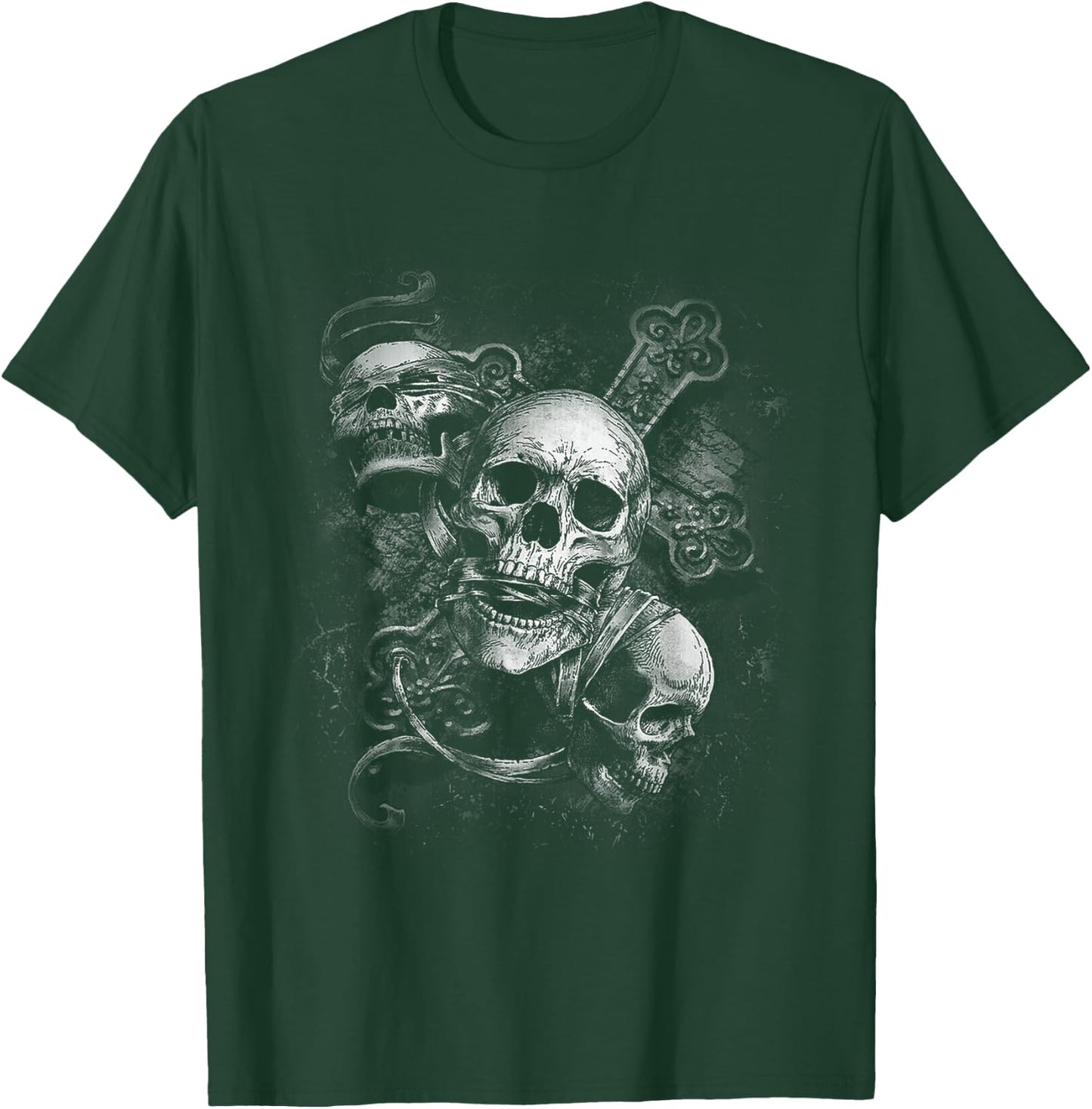 Hear No See No Speak No Evil, Dark Skeleton T-Shirt - T-Shirt | Forest