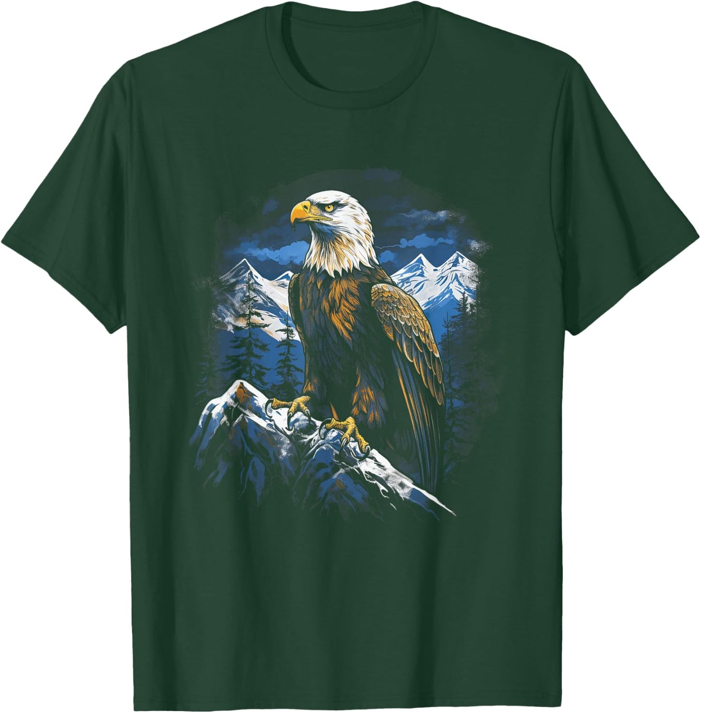 Eagle Landscapes Wilderness Mountains Bald Eagle Majestic Breathtaking Bird Nature Freedom USA T-Shirt - T-Shirt | Forest