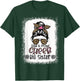 Loud And Proud Cheer Big Sister Leopard Messy Bun Bleached T-Shirt - T-Shirt | Forest