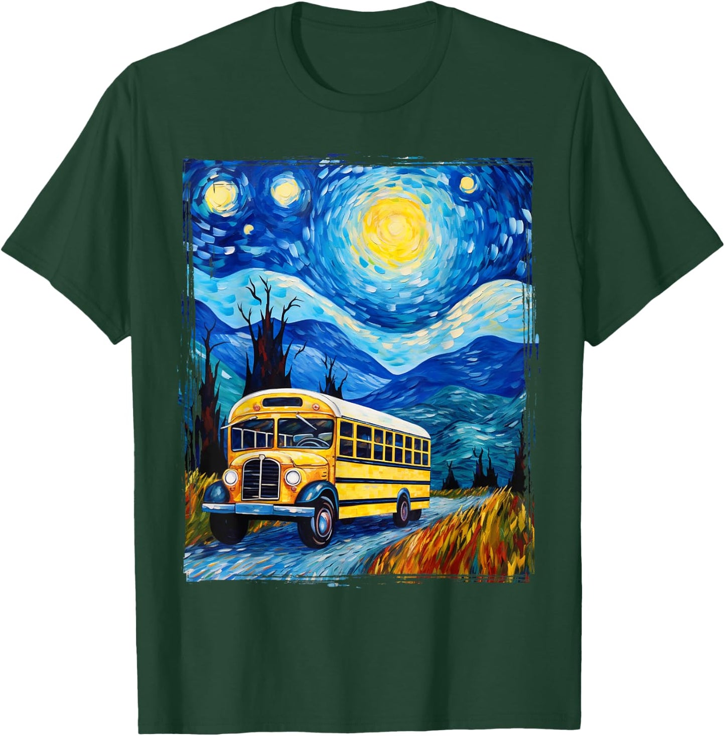 School Bus Driver Art T-Shirt - T-Shirt | Forest