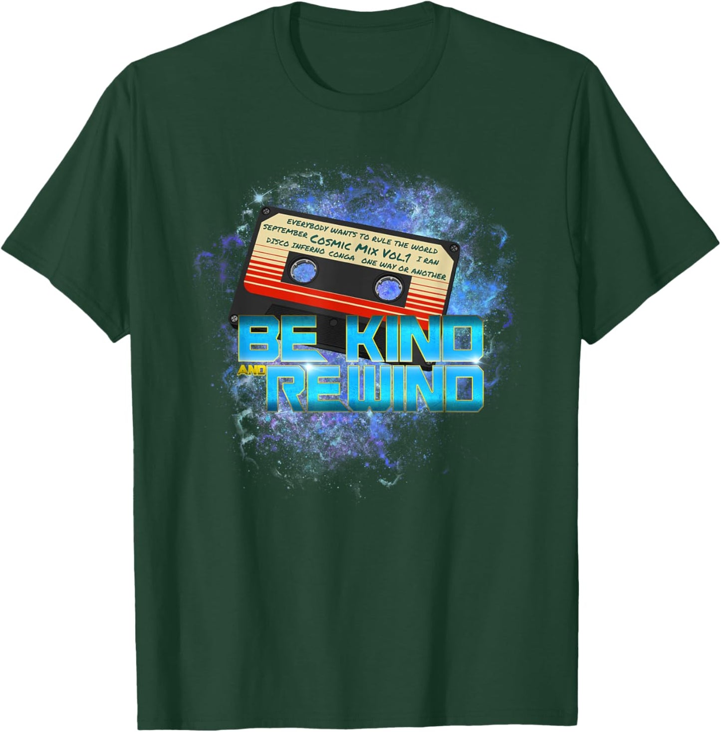 Cosmic Cassette Be Kind Rewind 80s - Out-of-this-World T-Shirt - T-Shirt | Forest