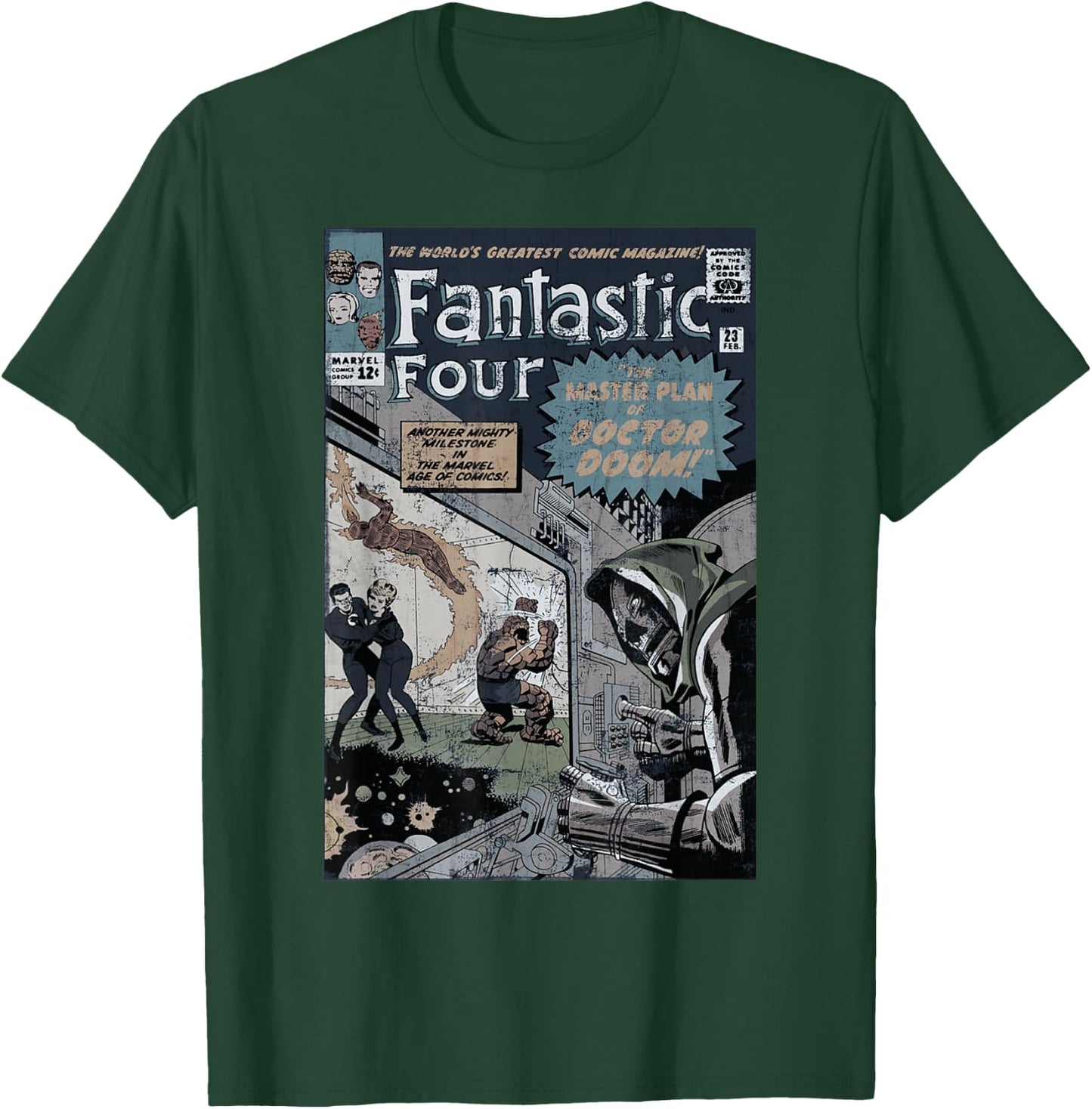 Marvel Fantastic Four The Master Plan of Doctor Doom Retro T-Shirt - T-Shirt | Forest