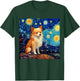 Surreal Starry Night Pomchi Dog T-Shirt - T-Shirt | Forest