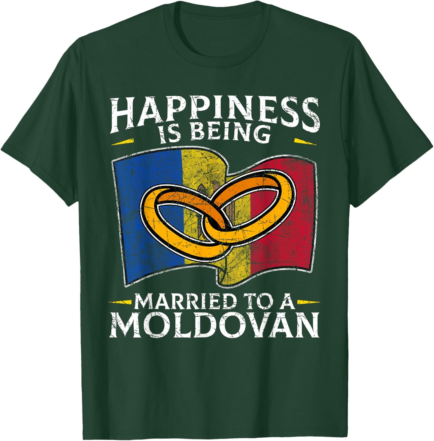 Moldova Marriage Moldovan Roots Heritage Married Flag T-Shirt - T-Shirt | Forest