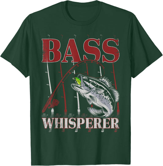 Patriotic Anglers American Bass Pro Whisperer Fisherman T-Shirt - T-Shirt | Forest