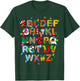 ABCs Learning Kindergarten Teacher Christmas Lights Alphabet Women Kids T-Shirt - T-Shirt | Forest