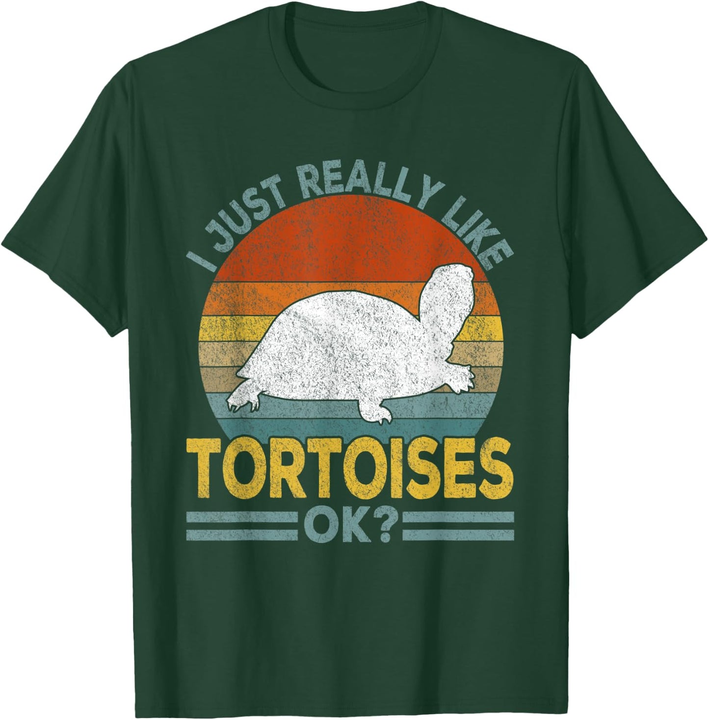I Just Really Like Tortoises Turtle Funny Tortoise Retro T-Shirt - T-Shirt | Forest