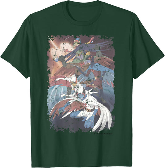 Manga Gatchaman Poster Planet Distressed T-Shirt - T-Shirt | Forest
