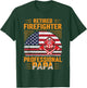 Firefighter Dad - Retired Firefighter Professional Papa T-Shirt - T-Shirt | Forest