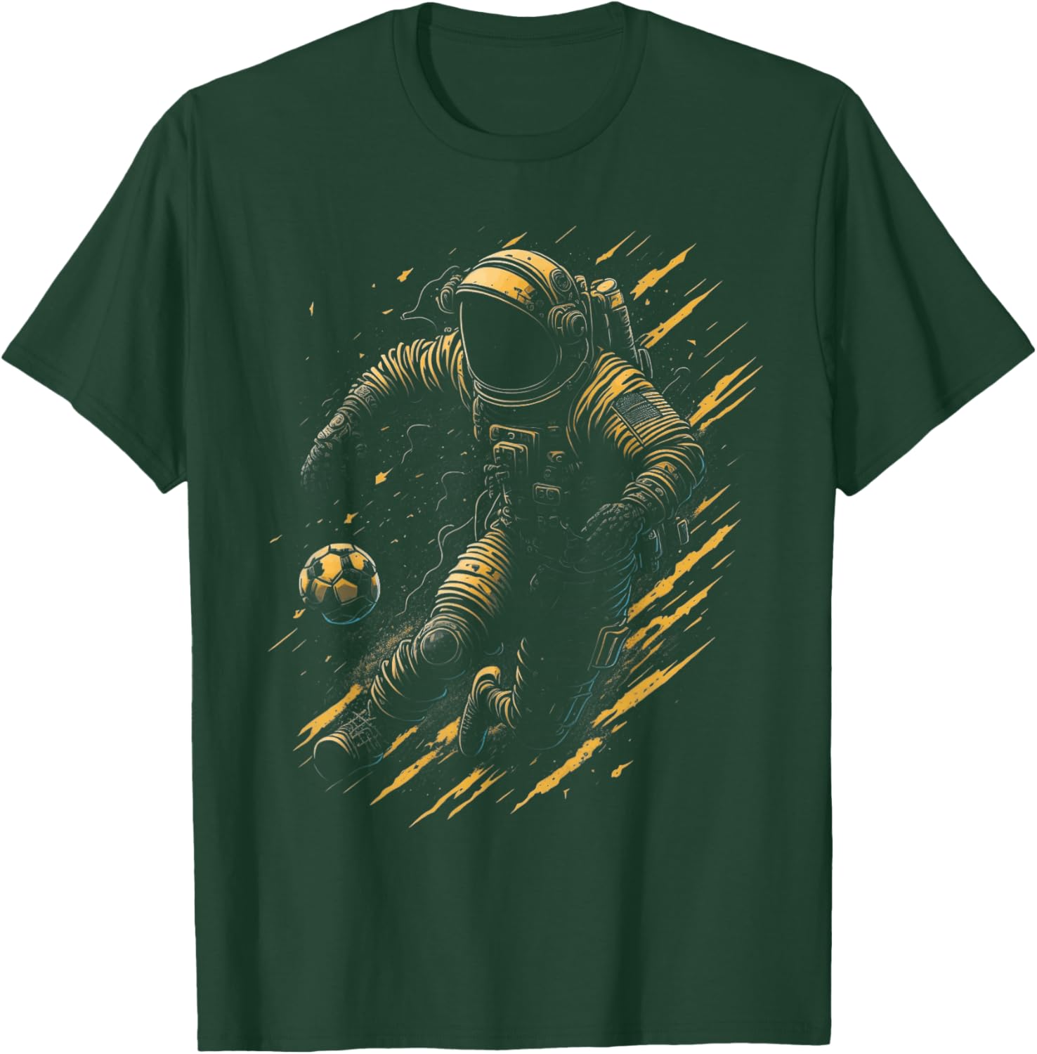 Astronaut Playing Soccer Space Boys Girls Astronaut Graphic T-Shirt - T-Shirt | Forest