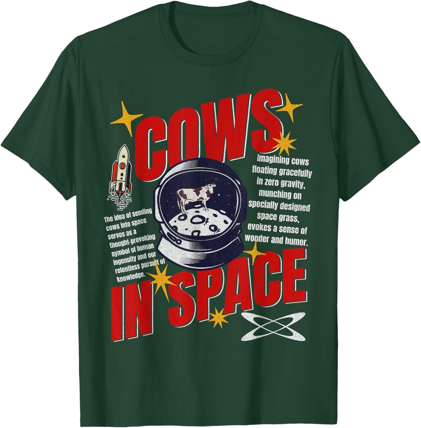 Cows In Space Exploration Funny Cow Lover Astronomy T-Shirt - T-Shirt | Forest