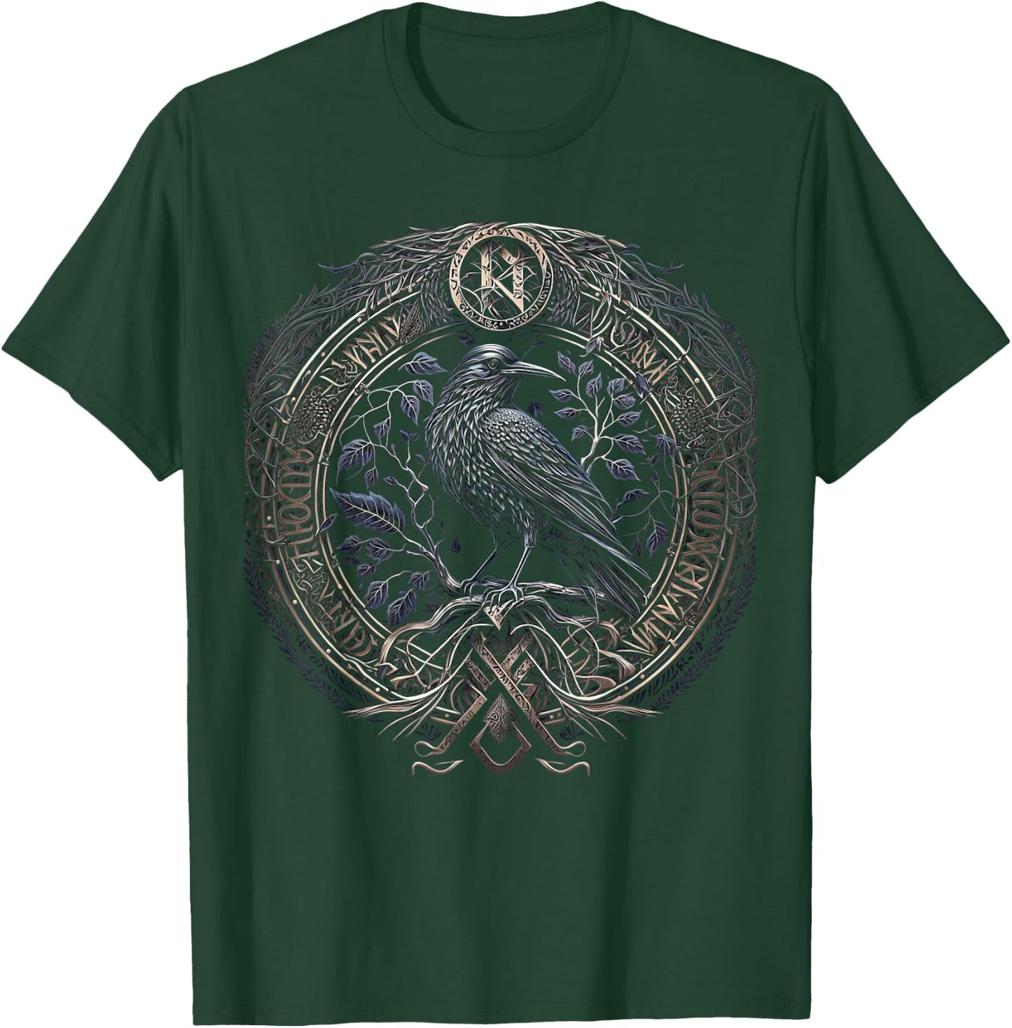 Odin's Raven Northman Valhalla Norse Mythology T-Shirt - T-Shirt | Forest