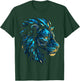 Blue Lion Robot Polygon Fantasy Animal Art Lion T-Shirt - T-Shirt | Forest