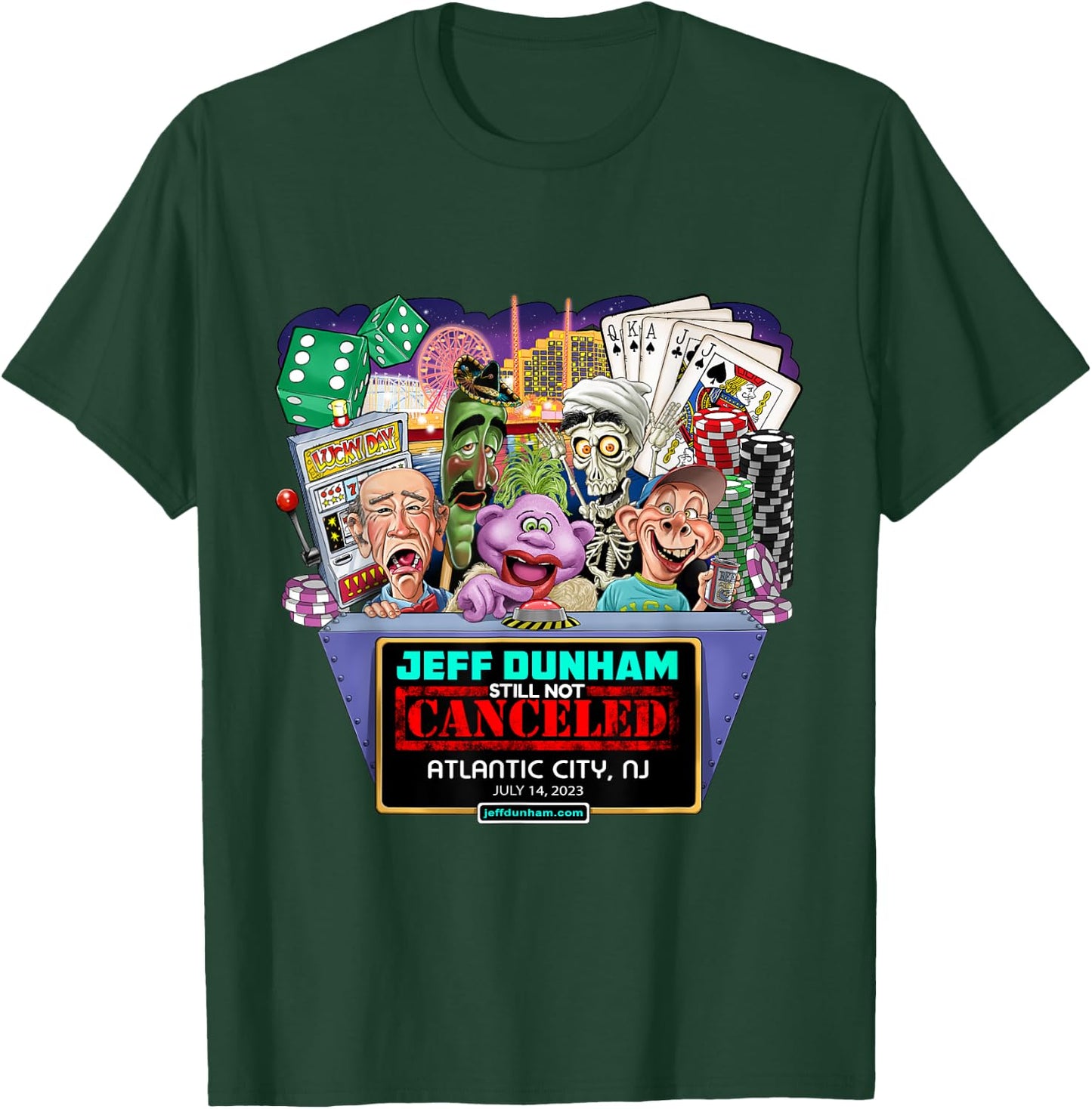 Jeff Dunham Atlantic City, NJ (2023) T-Shirt - T-Shirt | Forest