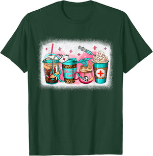 Women Nurse Fuel Coffee Cups, Funny Nurse Life RN Nursing T-Shirt - T-Shirt | Forest