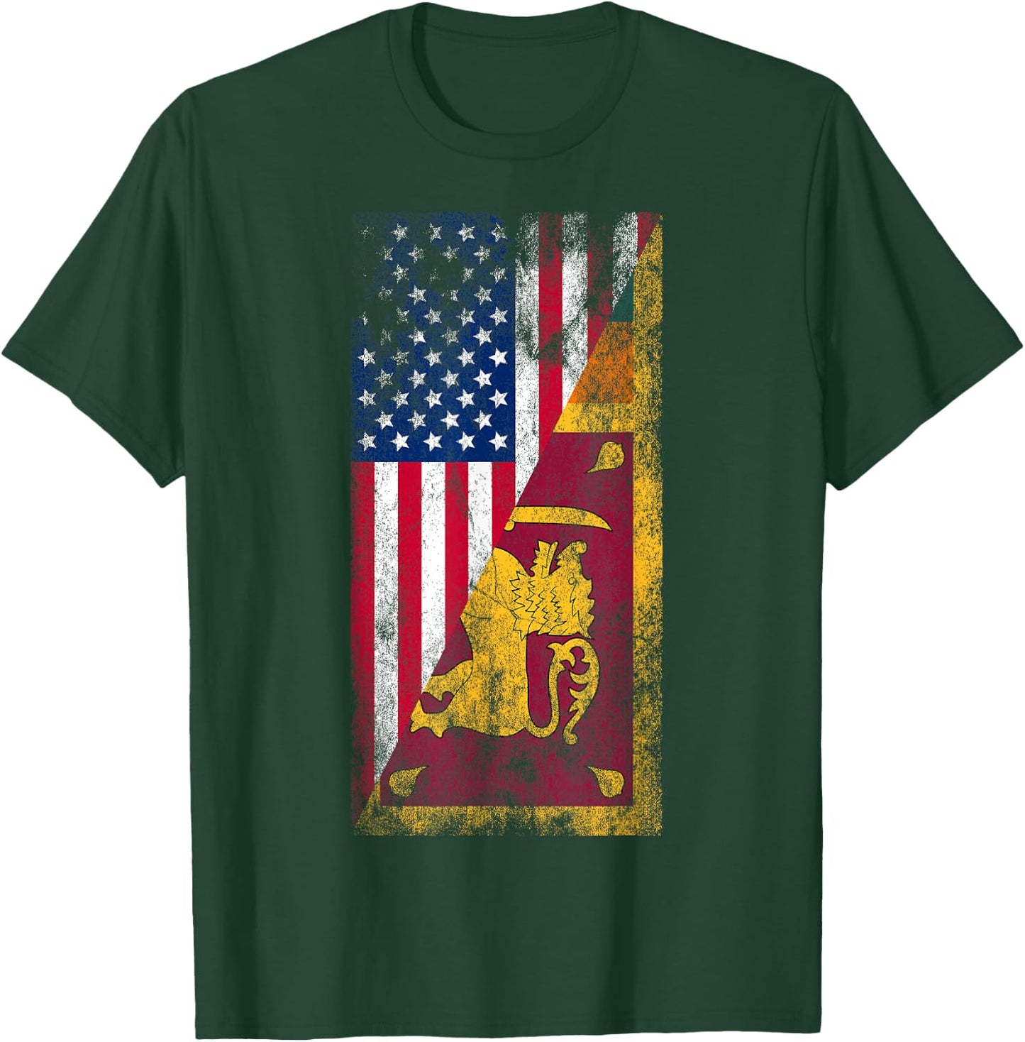 USA & Sri Lanka Flags - United States of America, Sri Lankan T-Shirt - T-Shirt | Forest