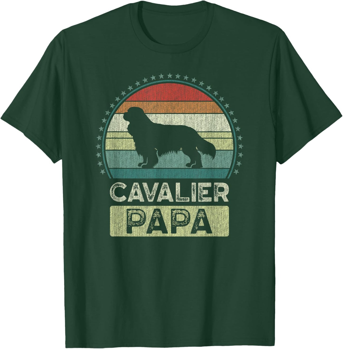 Cavalier Papa, Father's Day, Dad, Grandpa, Spaniel Dog T-Shirt - T-Shirt | Forest